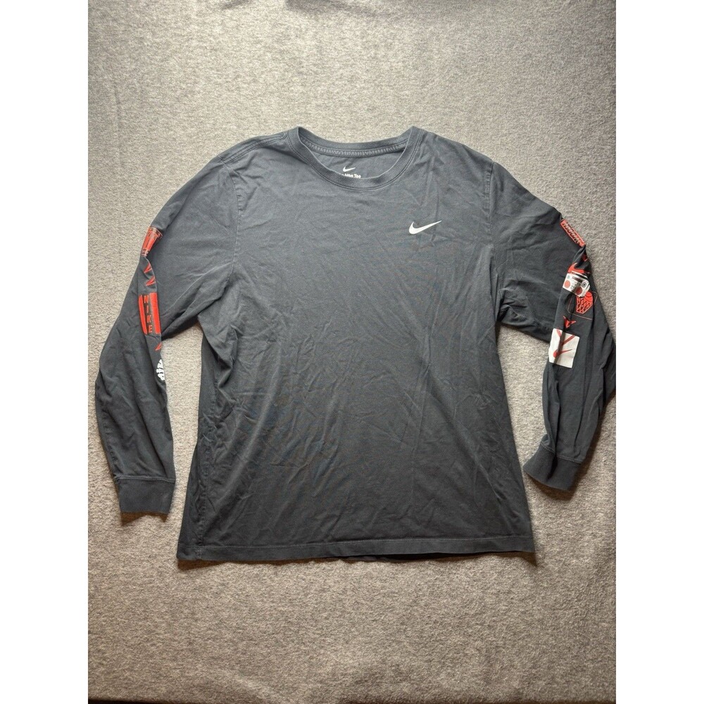 Nike Basketball Graphic Long Sleeve T Shirt XXL Black Swoosh Streetwear